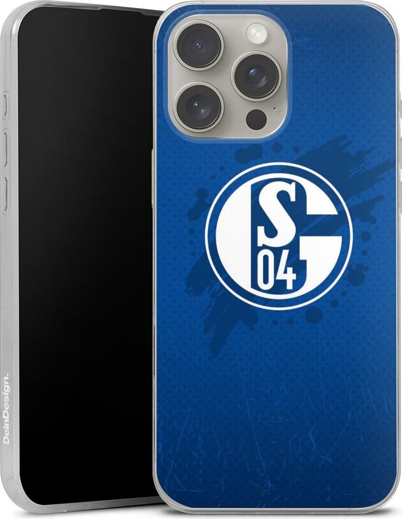 DeinDesign Slim Hülle für Apple iPhone 16 Pro Max Silikon Case Ultra Dünn Handyhülle Bundesliga FC Schalke 04 Offizielles Lizenzprodukt