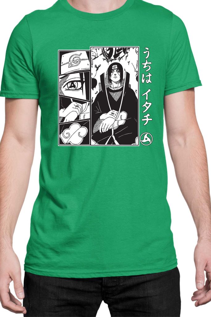 Herren T-Shirt Naruto Itachi Uchiha 03, Man S / Grün