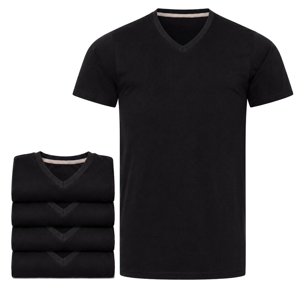 Mivaro Herren T-Shirt 5er Pack V-Ausschnitt - V-Neck Shirt Produktbild 