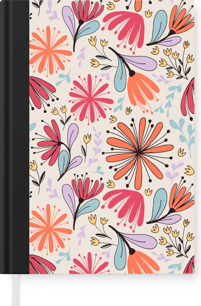 MuchoWow Notizbuch Tagebuch Haushaltsbuch Notebook A5 Blumen - Regenbogen - Design - Notizblock - Notizheft - Notebook - Schreibblock - Papier