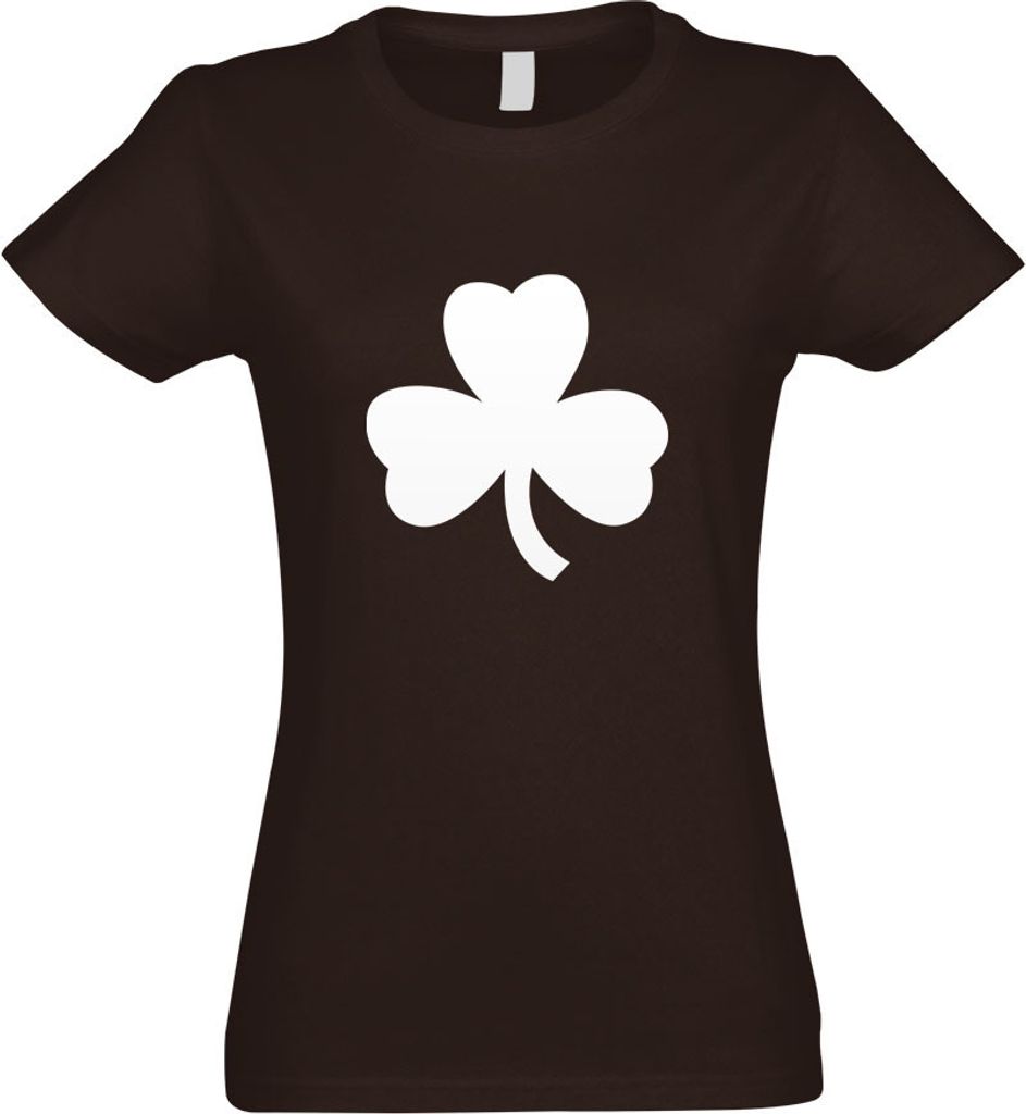 Kiwistar - T-Shirt tailliert - Damen - Chocolate - Kleeblatt - mit Motiv Bedruckt - Funshirt Design - Sport - Freizeit - Damen - L