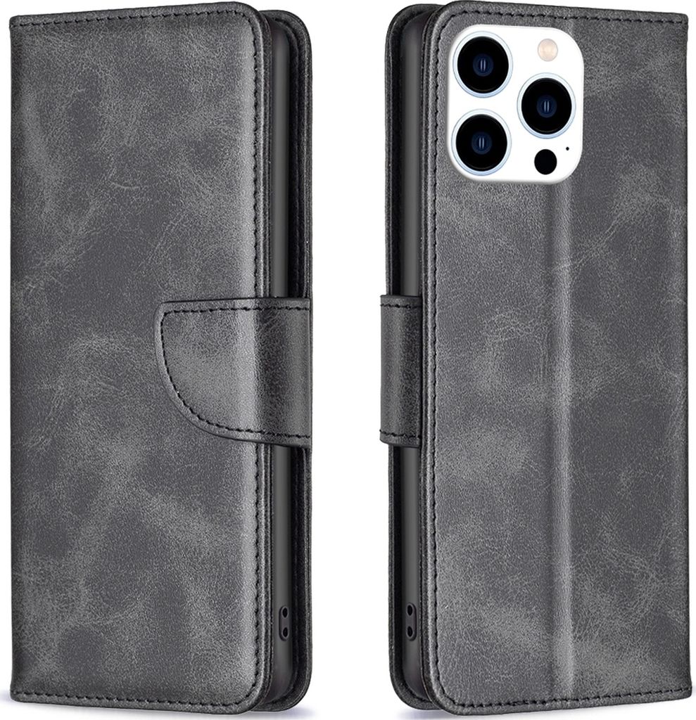 Mobigear Excellent iPhone 15 Pro Hülle Klapphülle Geldbörse - Schwarz