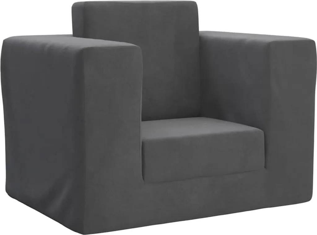 Divano Letto Bambini Antracite in Peluche Morbido - Comfort per Cameretta