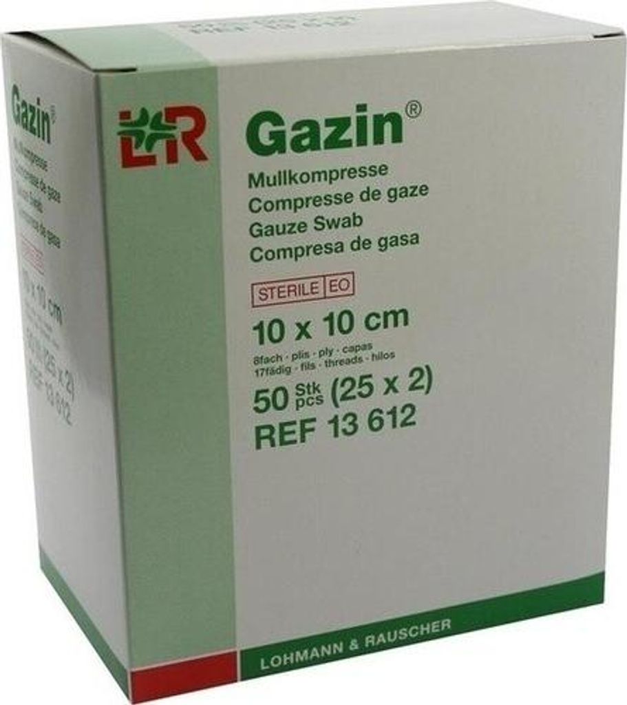 GAZIN Mullkomp.10x10 cm steril 8fach