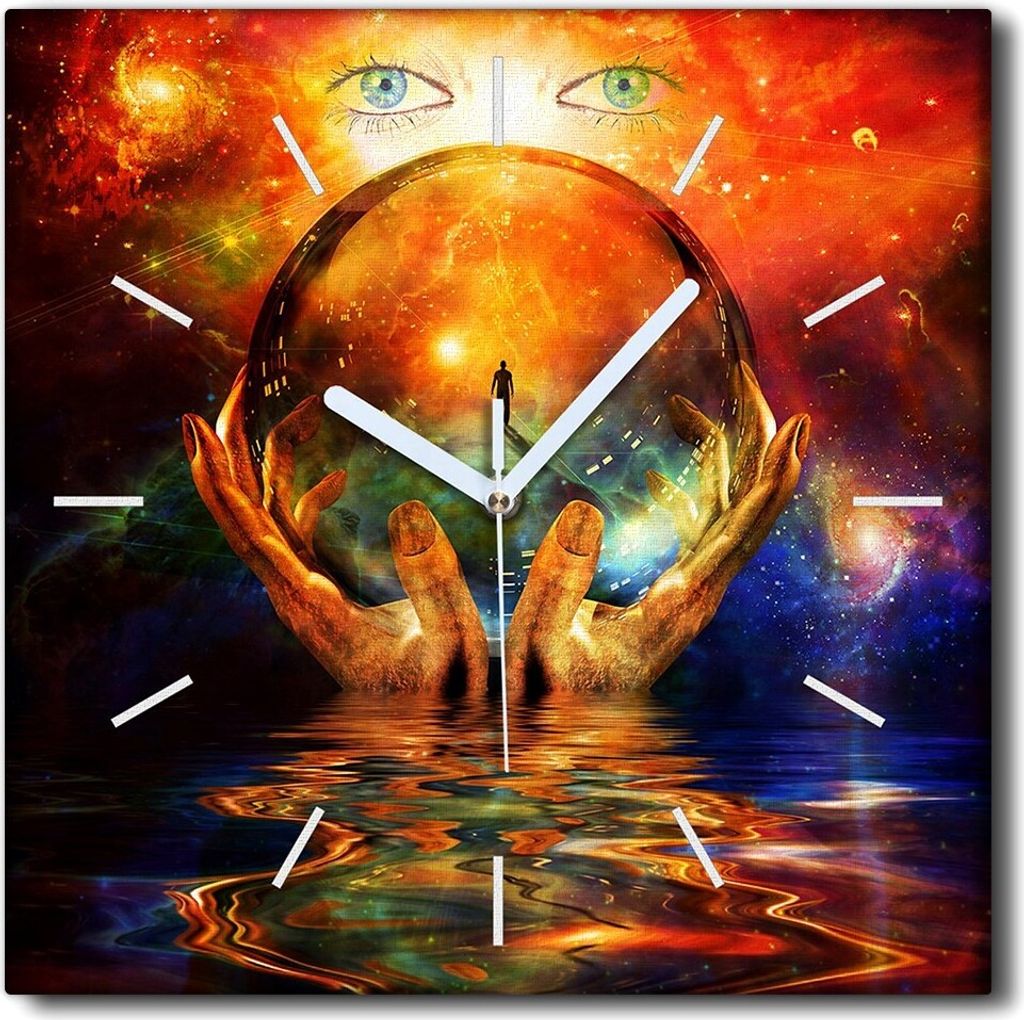 Coloray Uhr auf Leinwand 30x30 cm Wand Uhr Dekoration Produktbild 