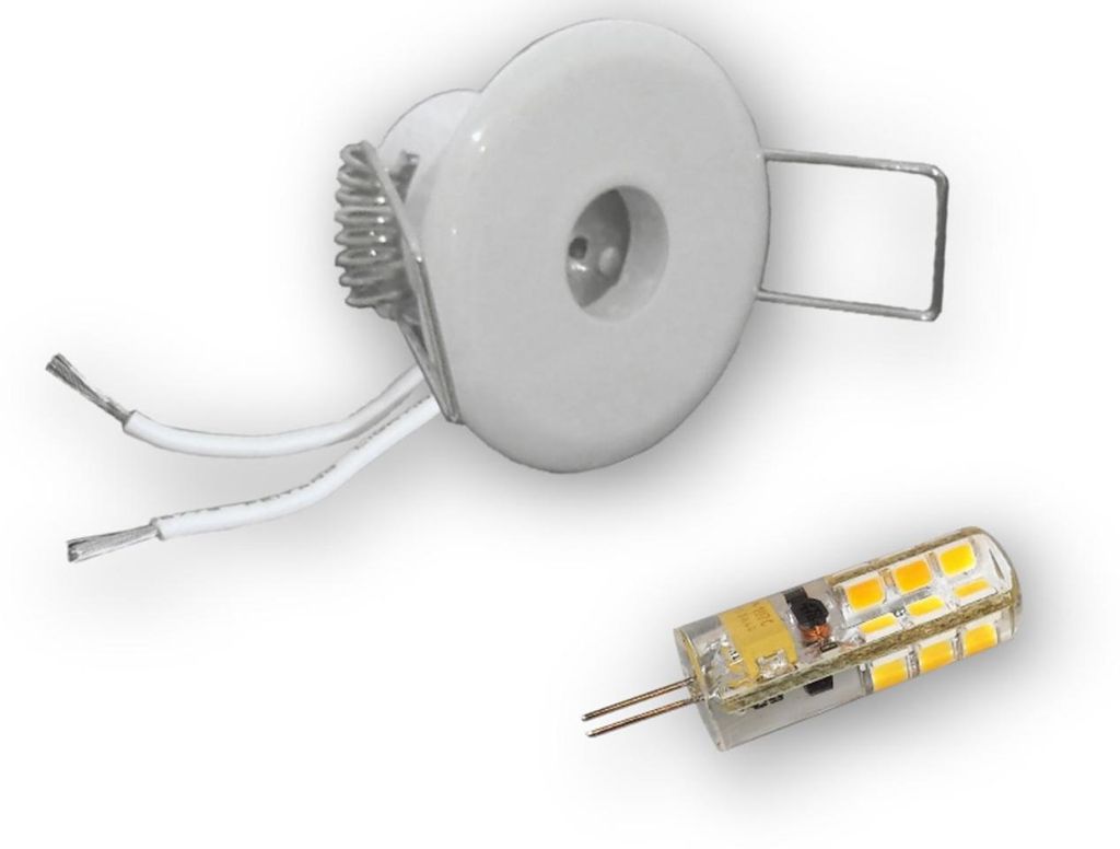 C-Light LED Einbaustrahler Stern Spot 40 mm weiss 12V 3W G4 warmweiss