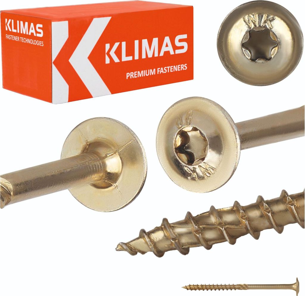 Klimas šrouby s válcovou hlavou žluté 10x160 - 25 ks. Obrázek produktu 