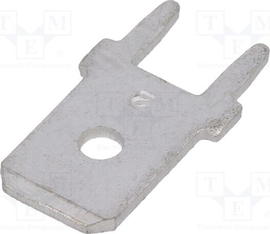 5x Verbinder: flach THT Messing männlich 6,4mm verzinnt 1287 -Lötanschlüsse 0,8mm