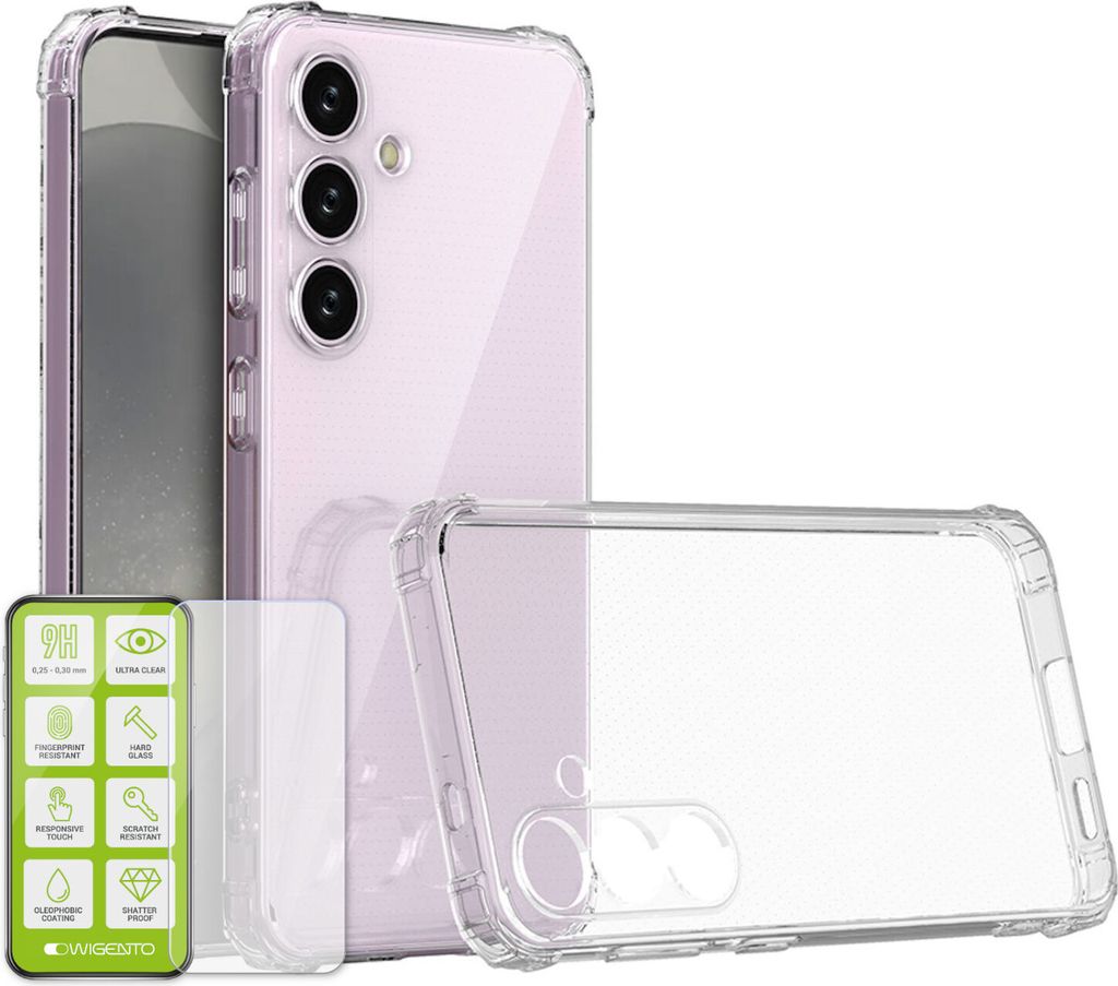 Für Samsung Galaxy S25 Plus Schock TPU Schutz Hülle Transparent + H9 Hart Glas