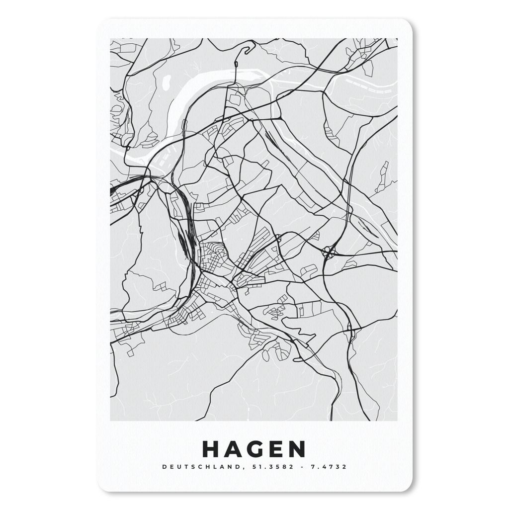 MuchoWow Mauspad Mousepad Deutschland - Stadtplan - Hagen - Karte 18x27 cm - Mousepads - Maus Mat - Pad - Mausunterlage