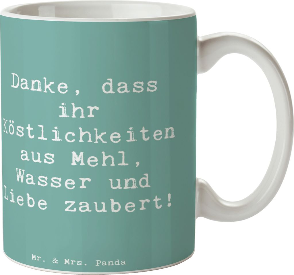 Mr. & Mrs. Panda Becher Spruch Bäcker-Dank - Meeresbrise - Geschenk, Tasse, Hingabe, Bedanken, Kaffeebecher, Köstlichkeiten, Anerkennung, Wunder,...