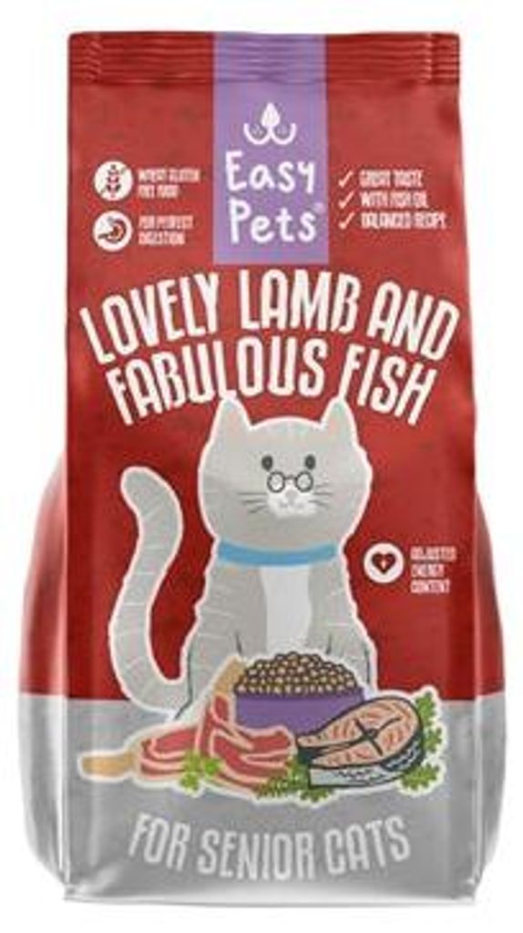 Easypets Lovely Lamb & Fabulous Fish Senior Kattenvoer - Droogvoer voor Katten