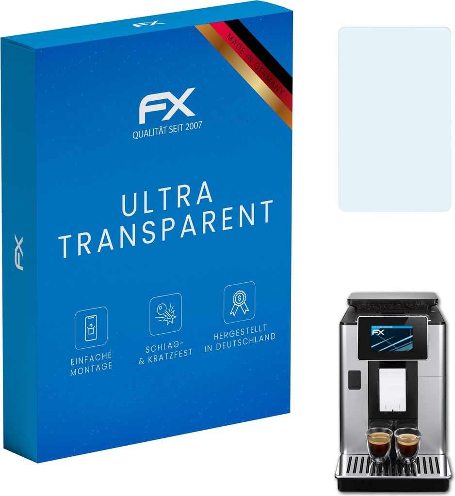 atFoliX FX-Clear 2x Schutzfolie kompatibel mit DeLonghi PrimaDonna Soul (ECAM612.55.SB) Displayschutzfolie
