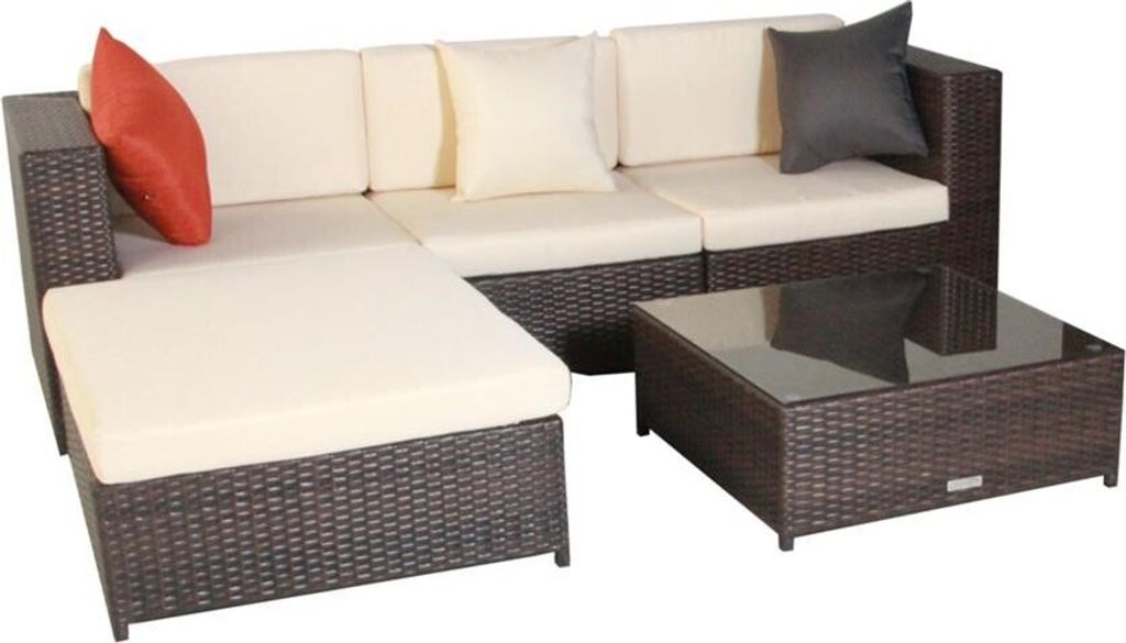 Poly Rattan Gartenmöbel Barcelona mix-braun Garten Möbel Set Lounge Gartenlounge Sitzgruppe Garnitur