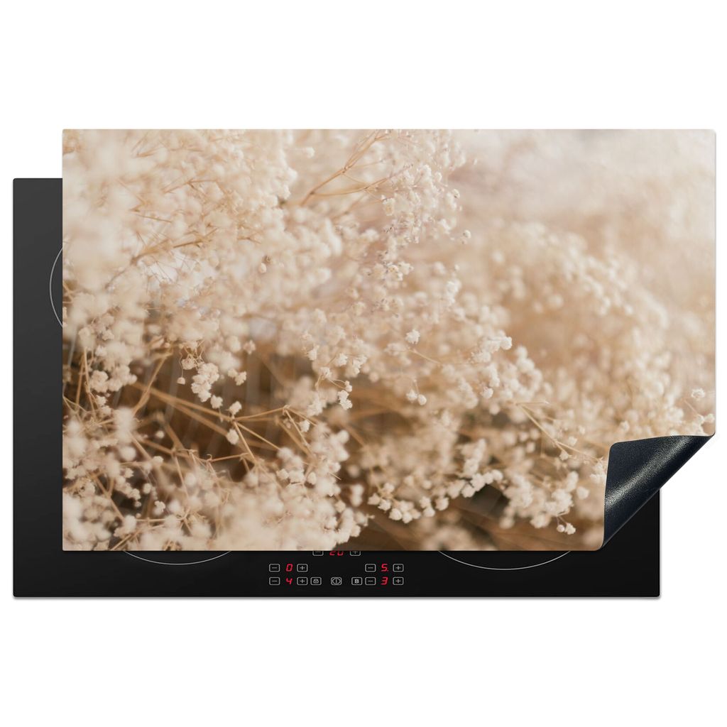 KitchenYeah Herdabdeckplatte Pampasgras - Pflanze - Natur , 81x52cm, Küche Deko, Glaskeramikkochfeld Herdabdeckung, Abdeckplatte fùr Kochfeld