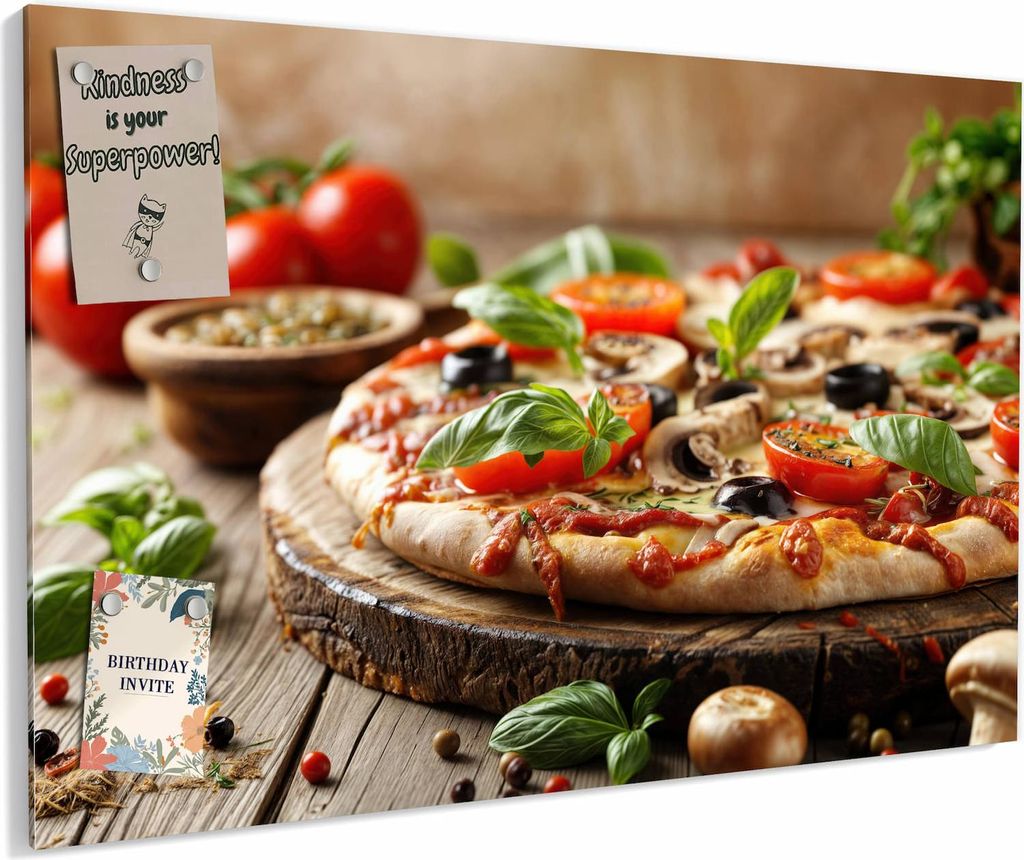 Magnettafel 60x40cm magnetisch & beschreibbar Metall-Board - Pizza im Holzofen