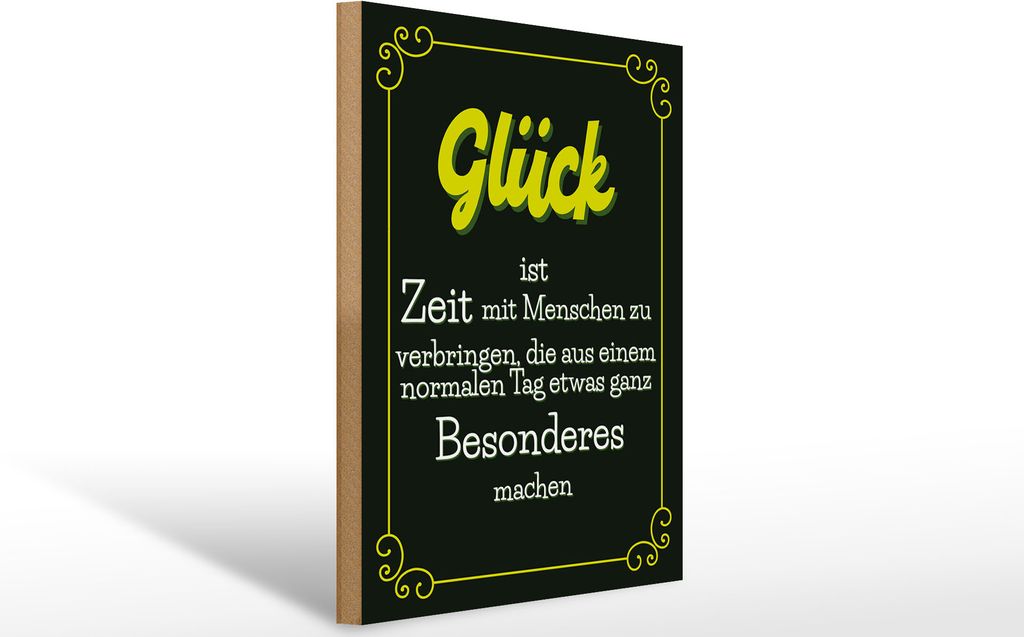 Holzschild Zeit für Dinge die Dich glücklich machen, 40x30 Produktbild 