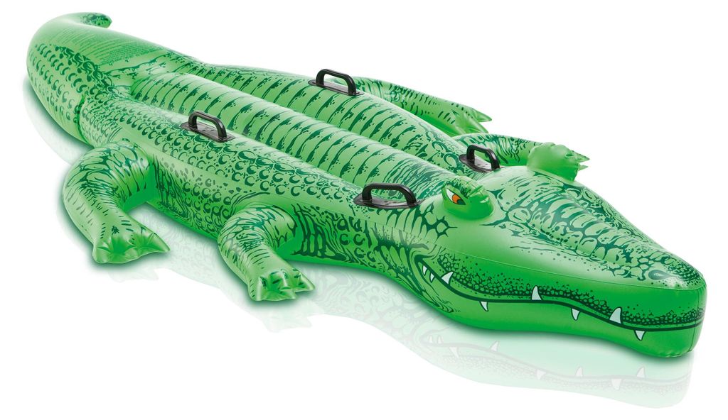 Nafukovací plavecký matrac krokodíl s držadlami 203x114 cm Obrázok produktu 