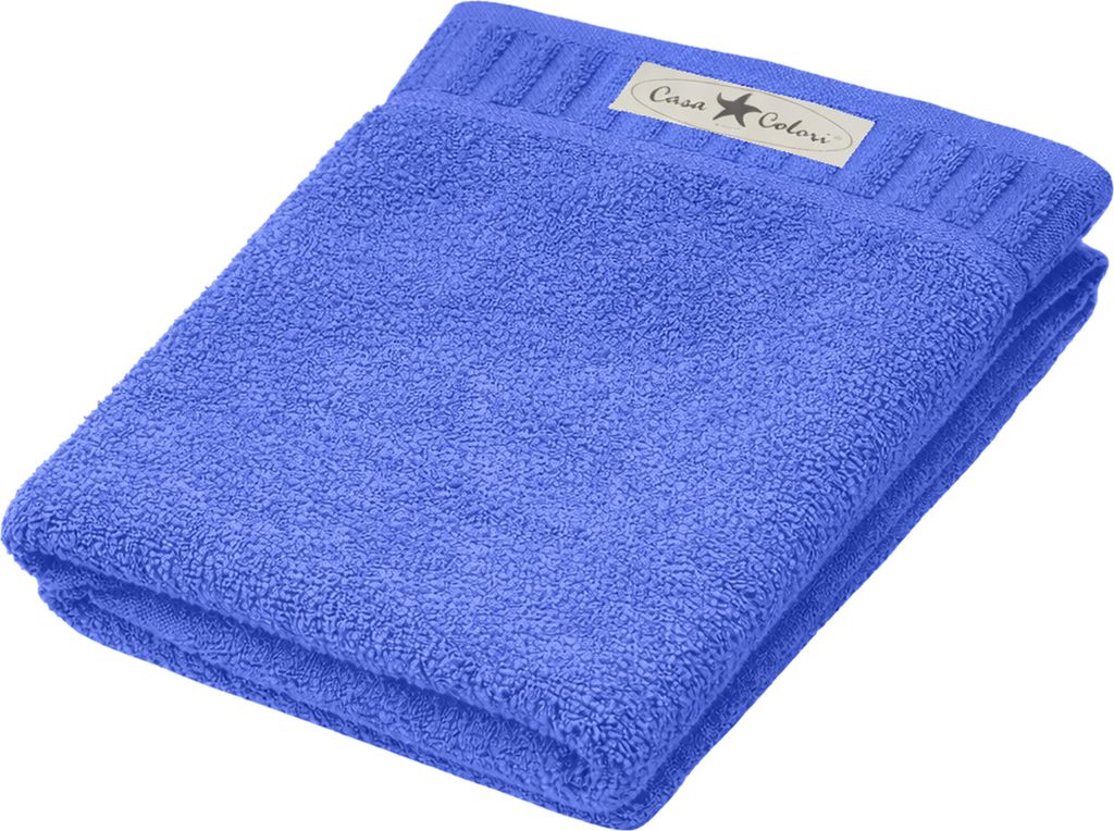 Casa Colori Frottier Duschtuch 70x140cm 70 x 140 cm mittelblau Hohe Farbbrillanz, Einfache Pflege