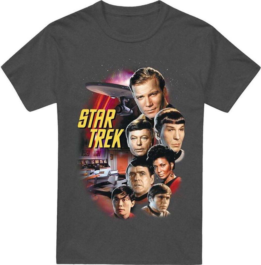 Star Trek - "The Classic Crew" T-Shirt für Herren/Damen Uni TV17478 (XL) (Holzkohle)