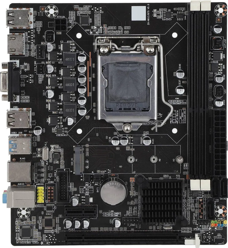 Carte Mère H61C LGA 1155 DDR3 Double Canal avec Ports USB 3.0 et SATA