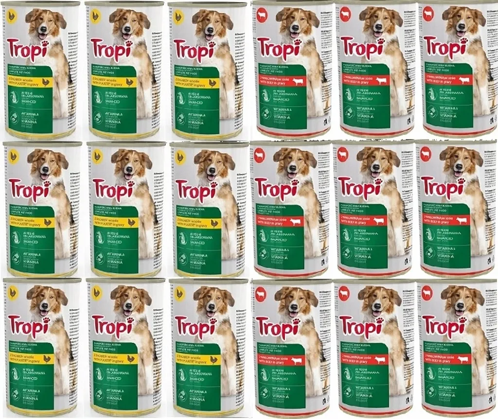 Pacco Risparmio Tropi Cane Umido 1250g | 18pz Gusti Misti | Felicità in Ciotola