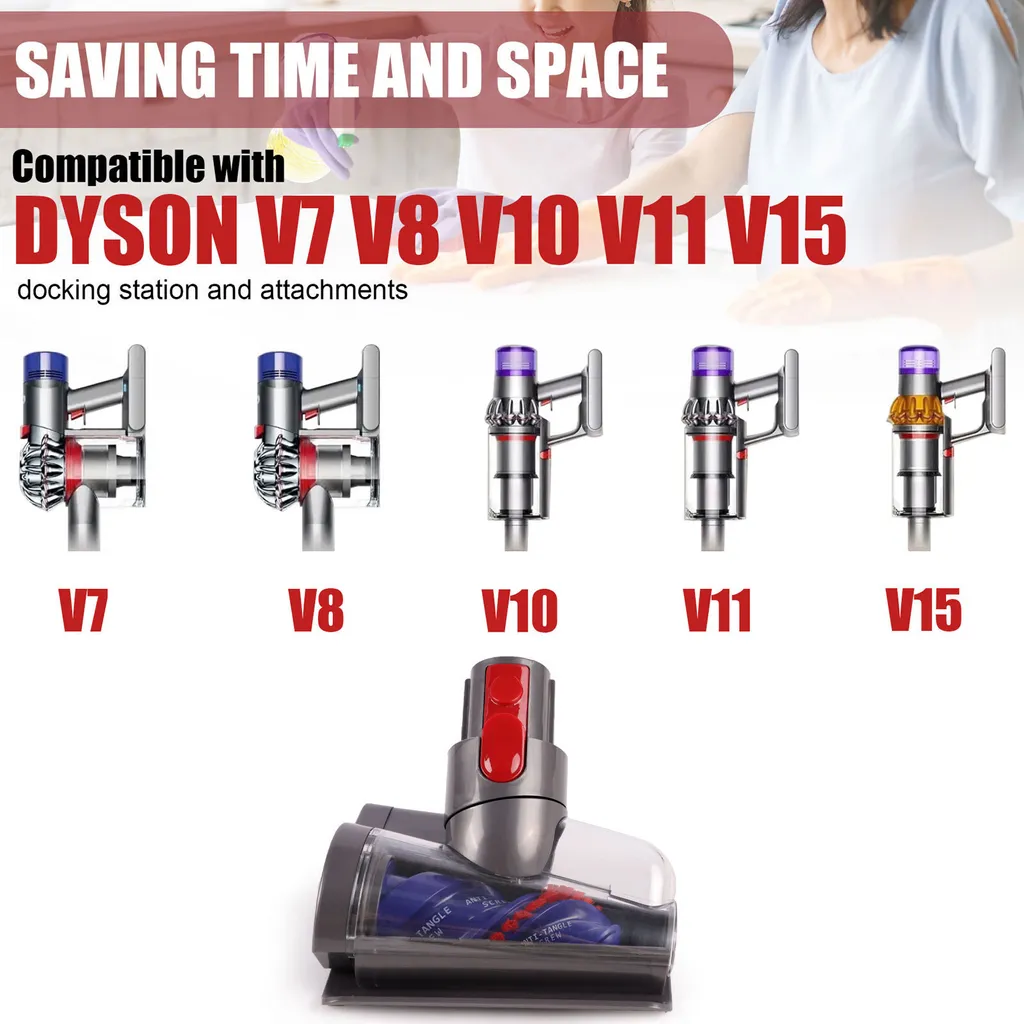 Buse mini à turbine pour Dyson V7 V8 V10 V11 idéal pour voiture et poils