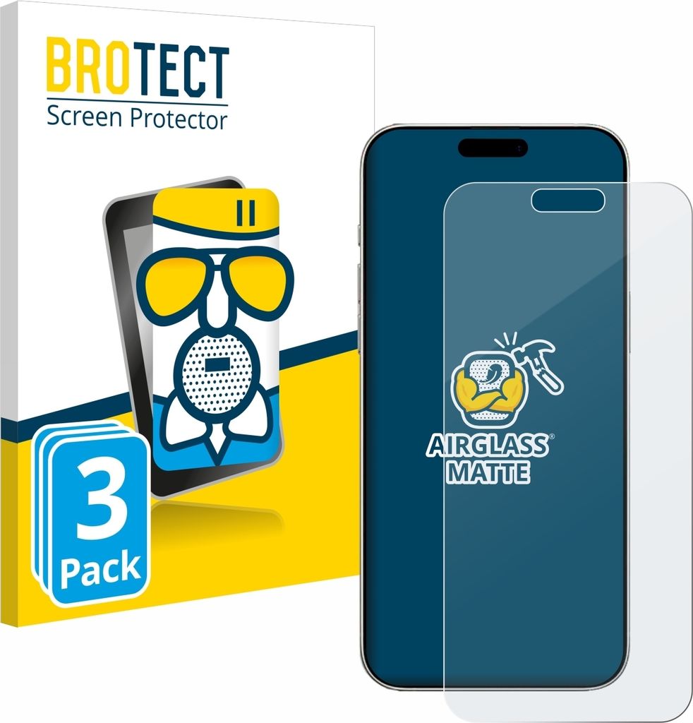 3x BROTECT Entspiegelungs Schutzglas für Apple iPhone 16 Pro Max Schutzfolie Panzer Folie Glas Display Schutz matt