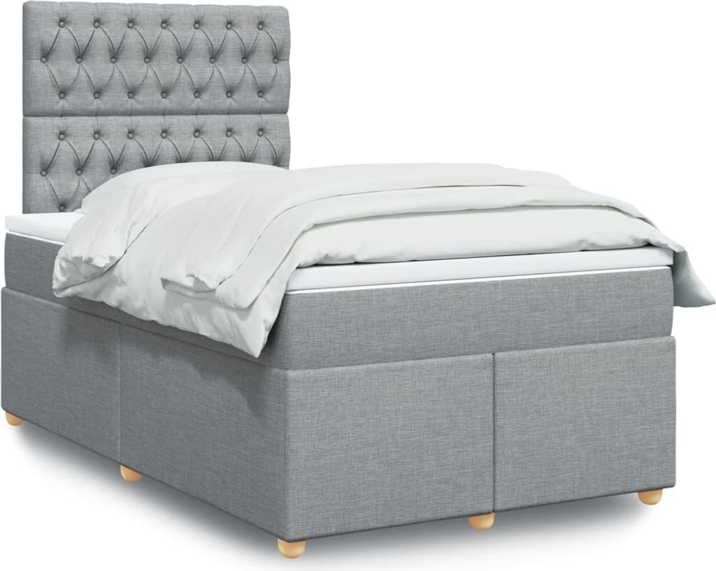 Maison Exclusive - Boxspringbett mit Matratze Hellgrau 120x200 cm Stoff