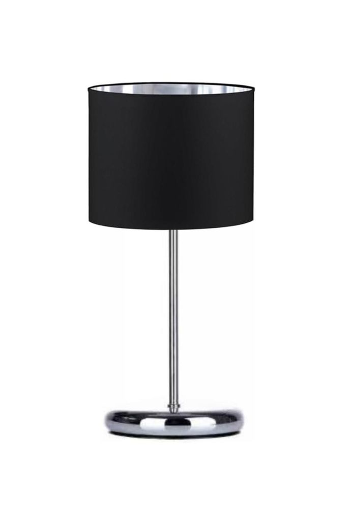 Lampe de table noir-argent Lampe Lampe en velours Vintage Image du produit 