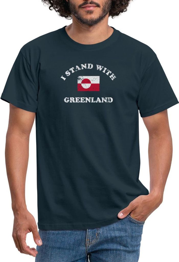 Spreadshirt Ich Halte Zu Grönland Statement Männer T-Shirt, 4XL, Navy