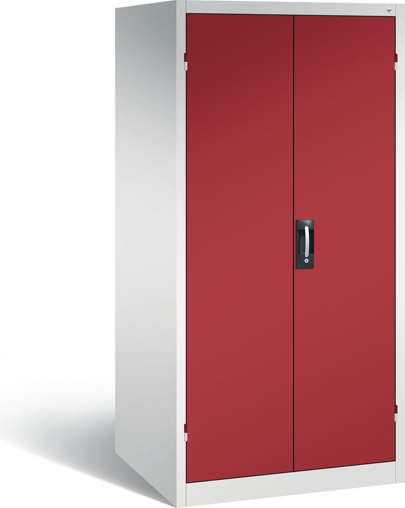 CP Stahlschrank 8924-052 S10088 lichtgrau, rubinrot 93,0 x 80,0 x 195,0 cm, aufgebaut