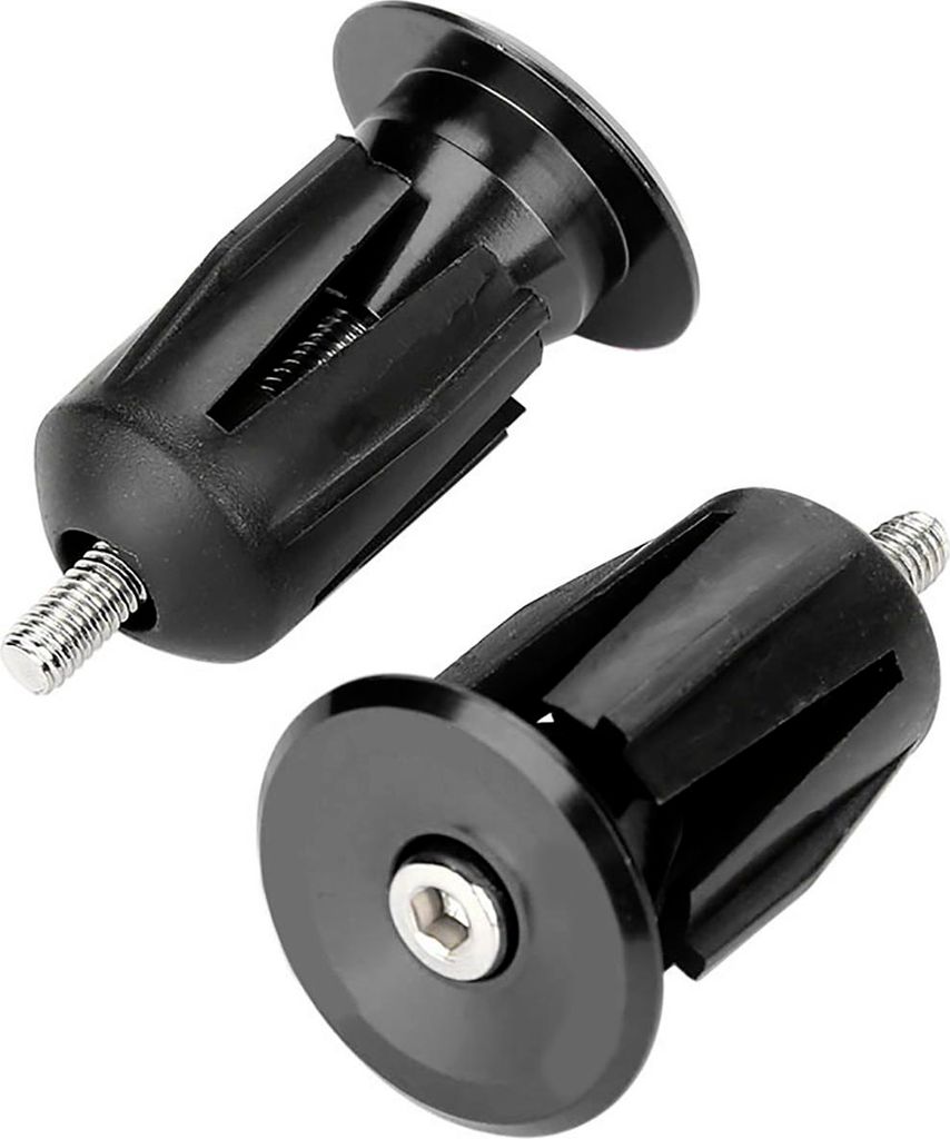 1 Paar Aluminium -Legierung Fahrradfahrrad -Lenkergriff Grip Stopp Stecker Kappenteile (schwarz)
