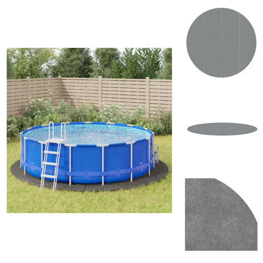 Panno Geotessile vidaXL Ø500 cm: Protezione Sottofondo Piscina Grigio