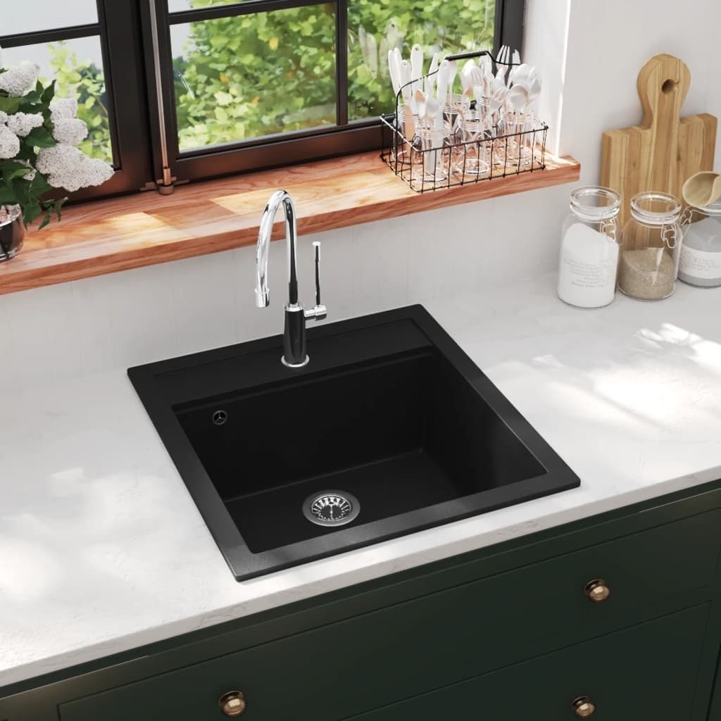 "2026 Promotion" Granitspüle Einzelbecken Schwarz - Spülen CC805