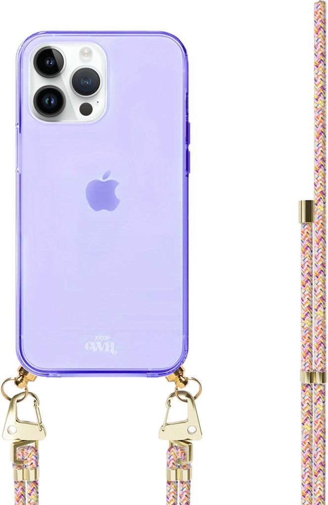 Rainbow Vibes Cord Hülle Purple - Kompatibel mit iPhone 14 Pro Max