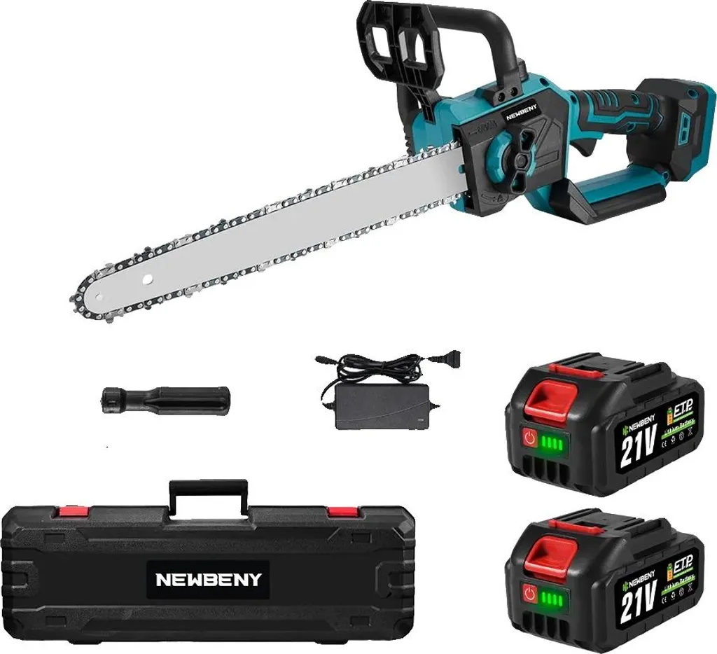 Tronçonneuse sans fil moteur brushless et double batterie autonomie+