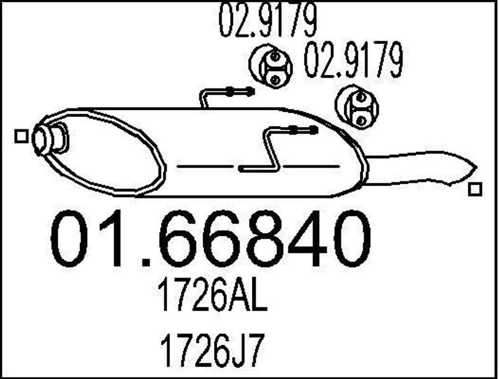 MTS 01.66840 Endschalldämpfer passend für PEUGEOT 406 (8B) Auspuff