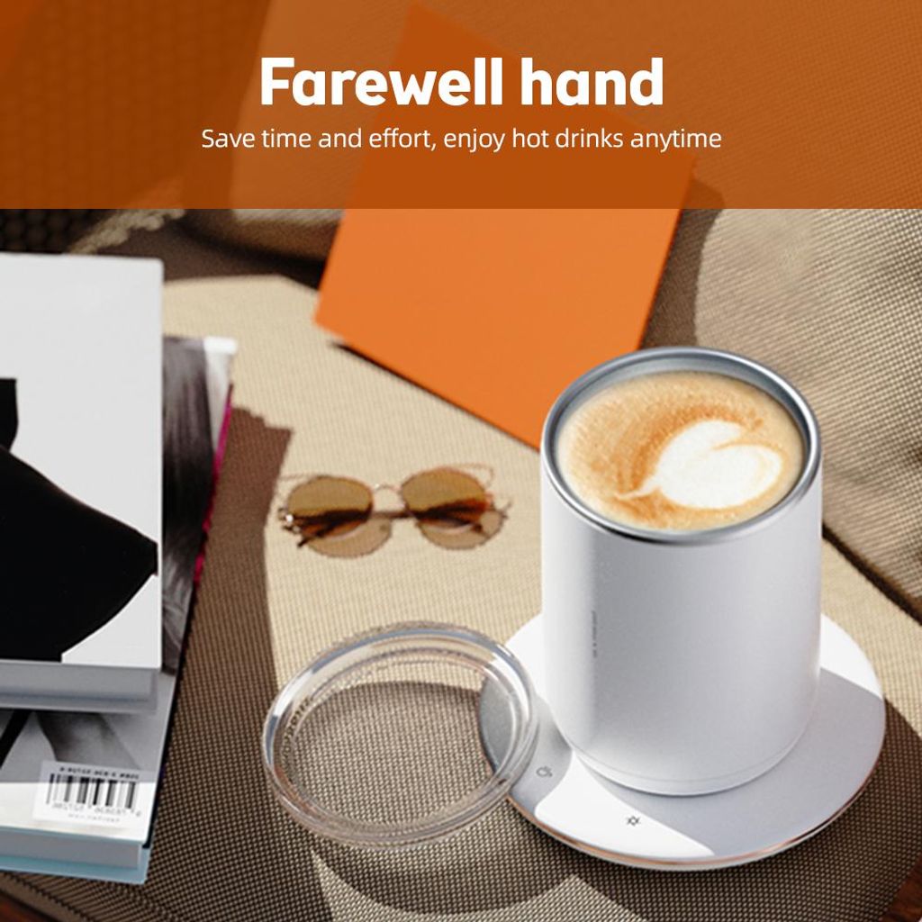 2 in 1 selbstrührende Kaffeetasse 55/131HCKonstante Temperatur Tassenwärmer 10W Magnetische selbstrührende Tasse mit 300ml/10.5oz thermisch isol...