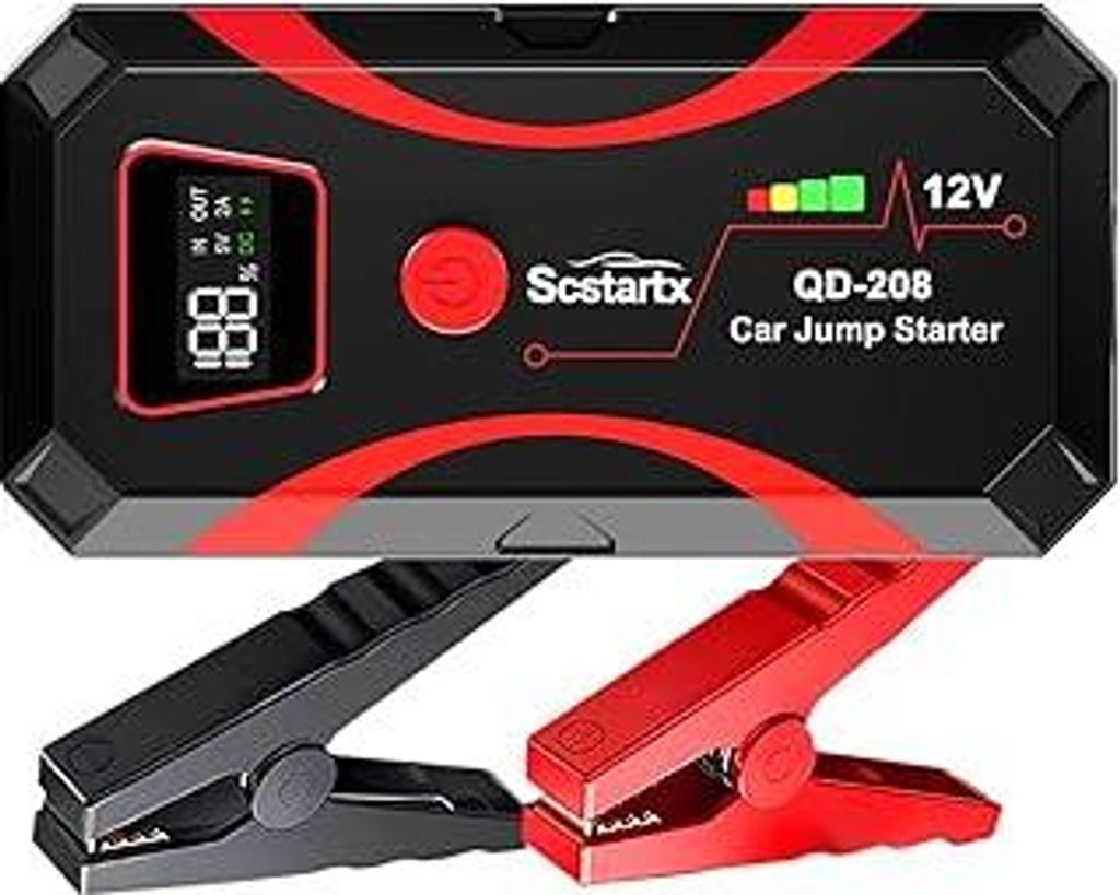 Starthilfe Powerbank für Pkw, 2000A 12V Auto Starthilfe Powerbank, Jumper Starter mit LCD Bildschirm & LED Taschenlampe, Auto Batterie Motorräder...