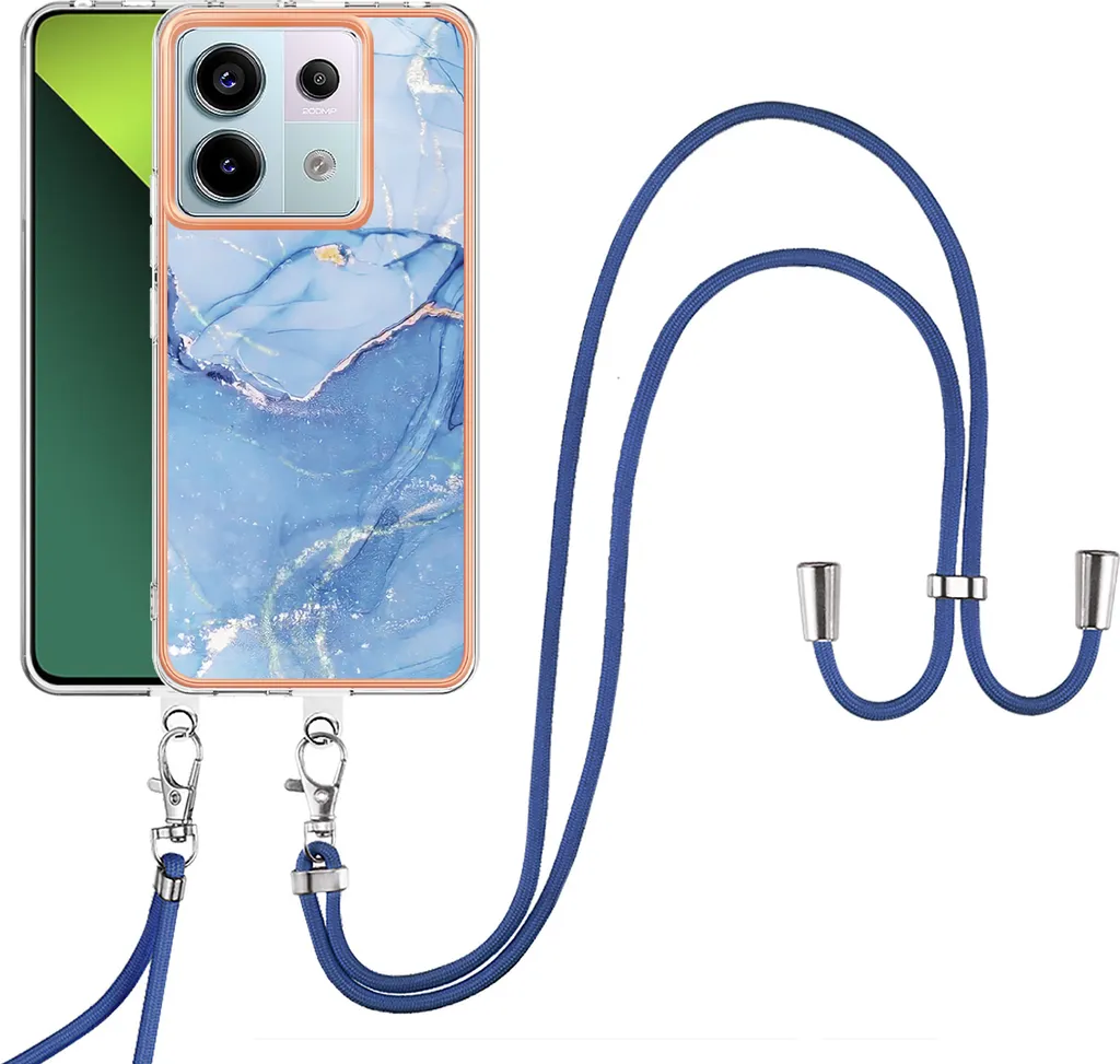Cover Protettiva Redmi Note 13 Pro 5G Cordino Regolabile TPU Azzurro