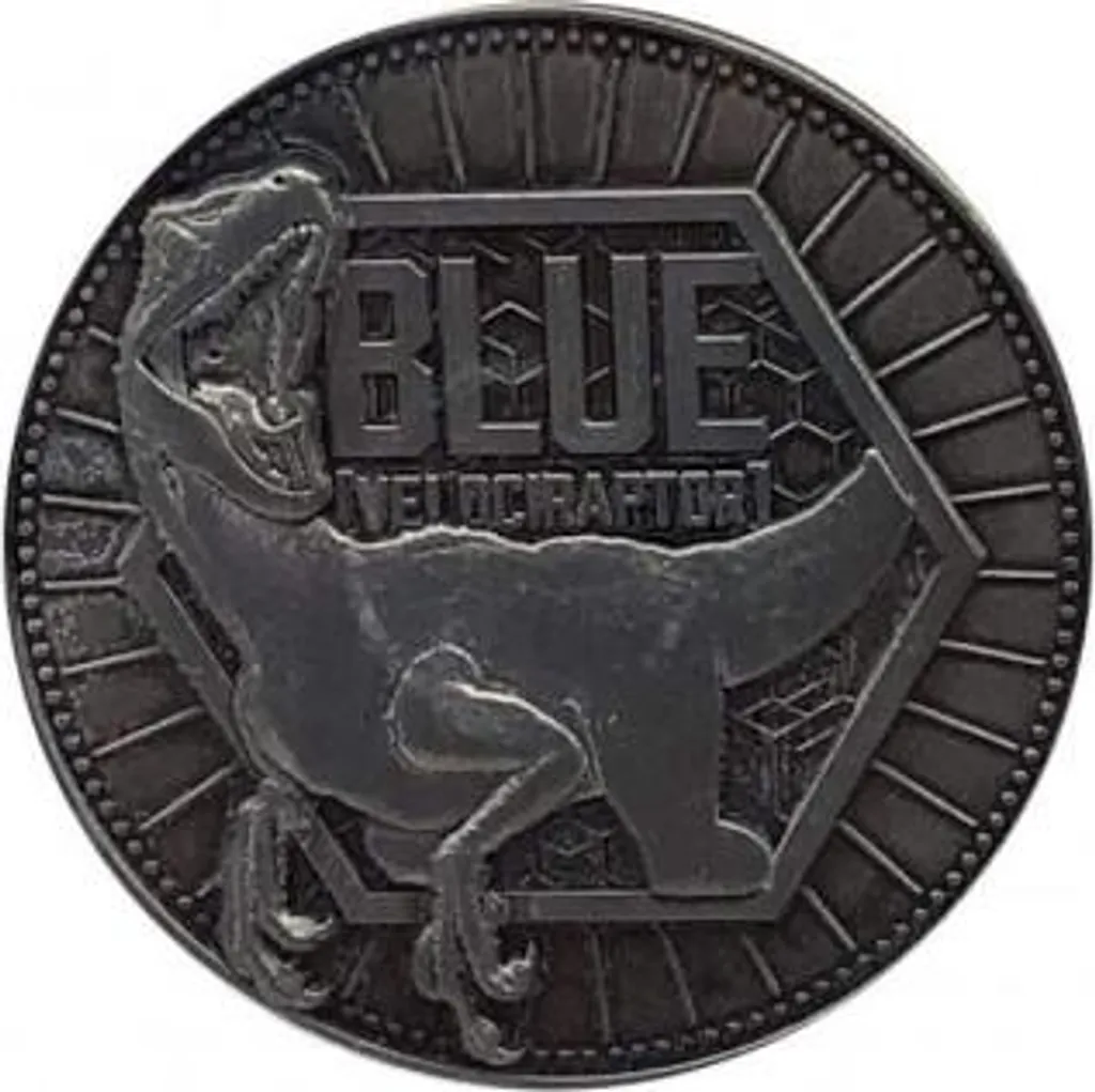 Pièce de Collection Jurassic World Blue Édition Limitée Argentée 40mm