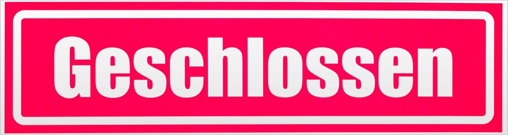 Kiwistar Geschlossen invertiert Magnetschild Schild magnetisch - 30cm Neonpink - Magnetfolie für Auto PKW Kfz