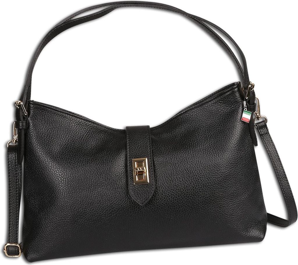 Florence Damen Schultertasche Leder Tasche schwarz OTF185S1
