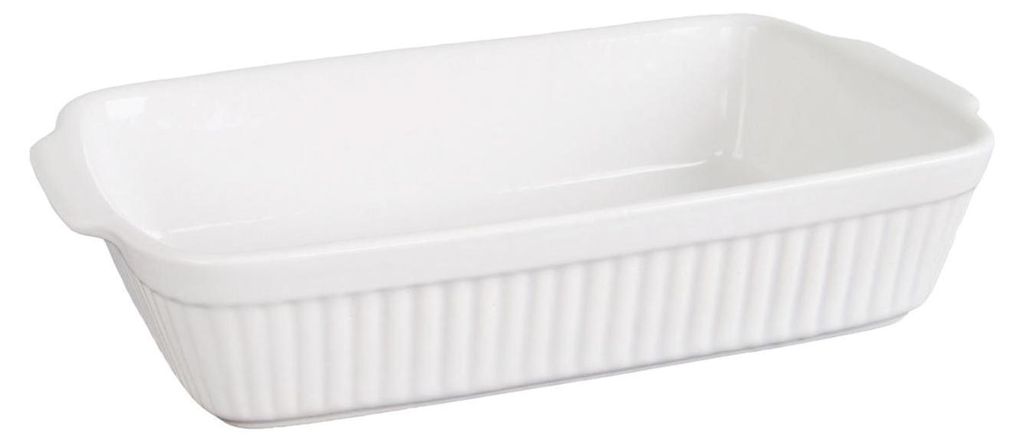 Auflaufform - 36 x 20 cm - Weiß - Steinzeug - mit Griffen Produktbild 