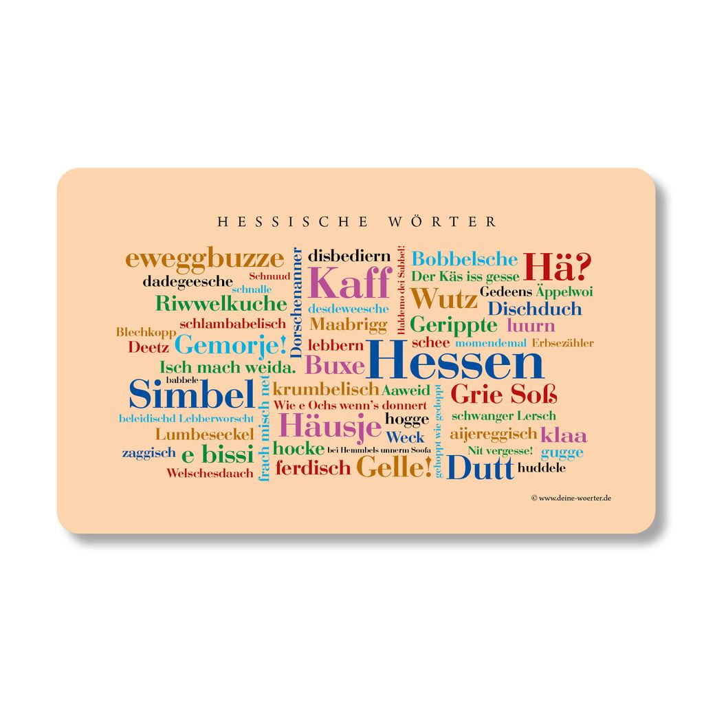 Frühstücksbrettchen Hessische Wörter