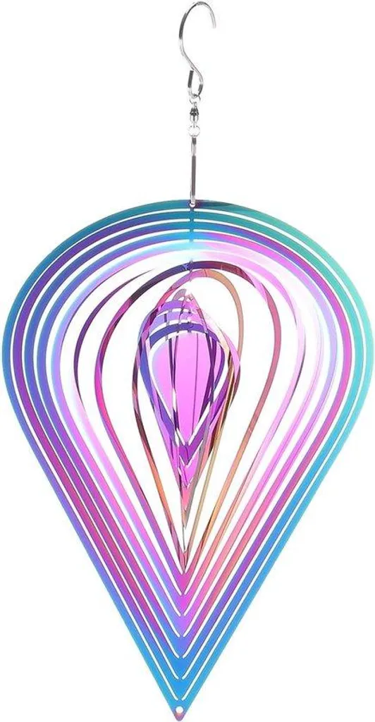 Éolienne poire 24x16 cm en acier inoxydable pour décoration de jardin