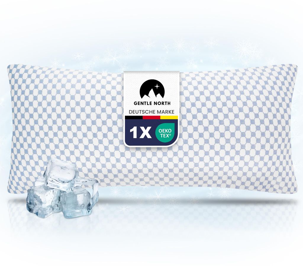 Gentle North 40x80 Orthopädisches Memory-Foam Kissen. Höhenverstellbar, kühlende & wärmende Seite. Waschbar & für Allergiker.