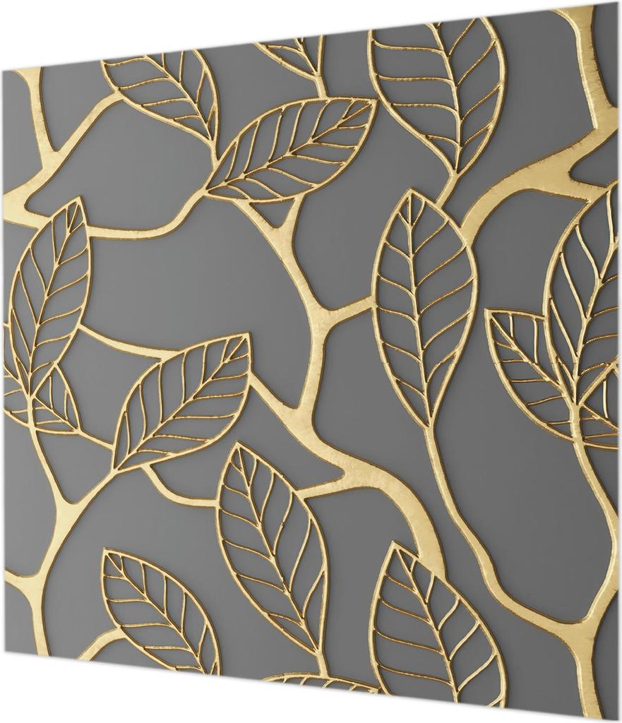 Wandtapete - Dekorative Tapete für Wohnzimmer - Tapetenfolie für Wanddekoration - 250x250 cm - Elegante Blätter