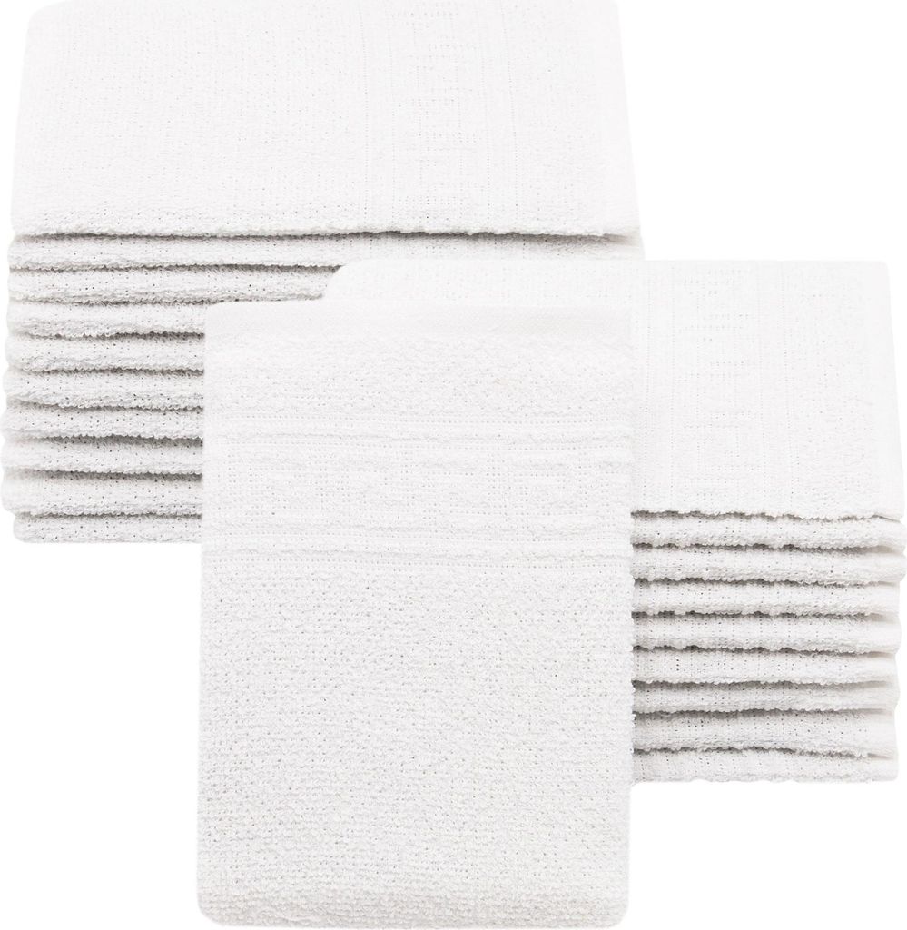 20er Set Waschlappen, weiß, Mischgewebe, 16x22 cm